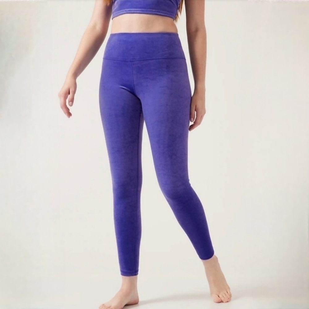 Athleta Purple Elation Velvet Tight Leggings s